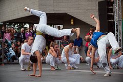 Capoeira moves in action